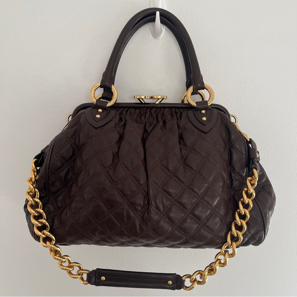 Marc Jacobs Stam Brown Quilted Satchel - Picture 2 of 16